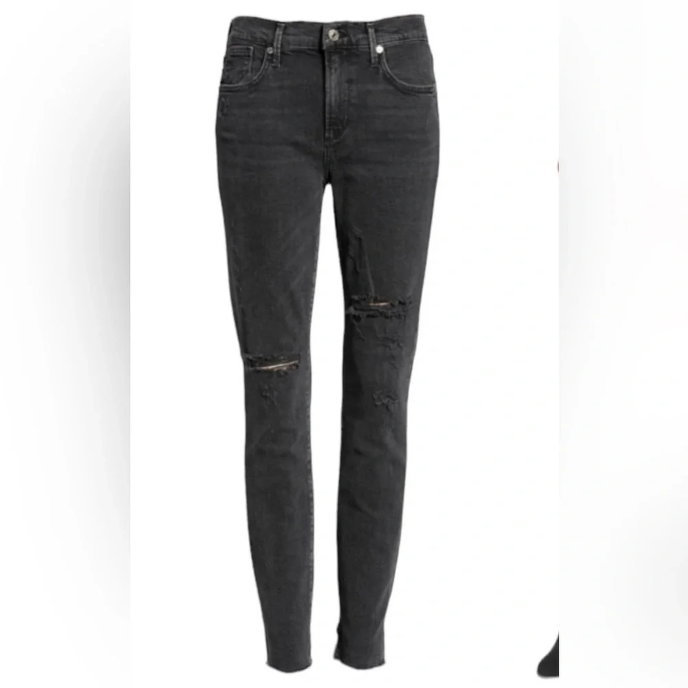 AGOLDE Womens Feel Good High Waist Distressed Ankle Skinny Jeans Size 31 - Picture 2 of 14
